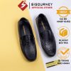 Giày lười nam đẹp dành cho dân văn phòng với da bò cao cấp SIGOURNEY SIG-19 màu đen