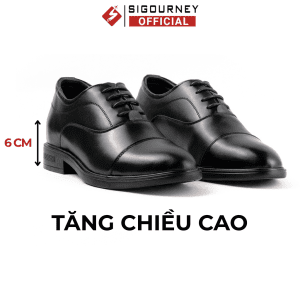 Giày Nam Tăng Chiều Cao 6cm SIGOURNEY SIG-33 Da Bò Nguyên Tấm